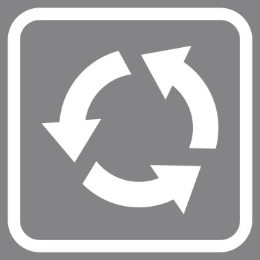 Geri dönüşüm vektör simgesi bir çerçeve içinde