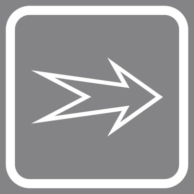 Ok sağ vektör simgesi bir çerçeve içinde