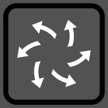 Santrifüj oklar bir çerçeve içinde simge vektör