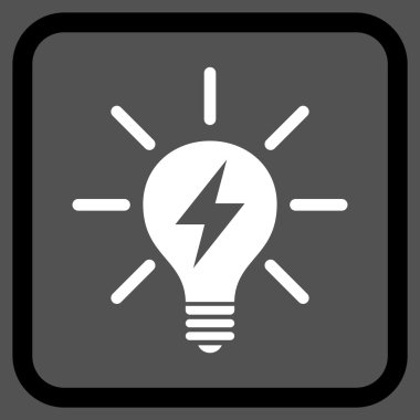 Elektrik ışık ampul vektör simgesi bir çerçeve içinde