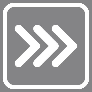 Ok ucu doğru vektör simgesi bir çerçeve içinde üçlü