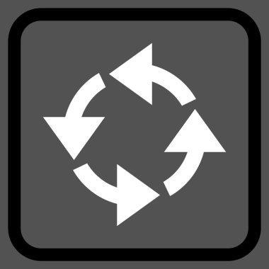 Geri dönüşüm vektör simgesi bir çerçeve içinde