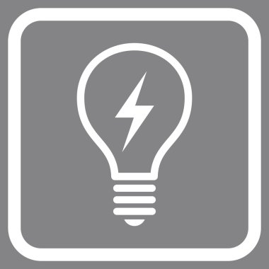 Elektrikli ampul vektör simgesi bir çerçeve içinde