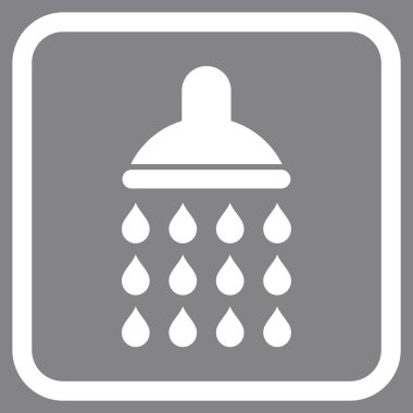 Duş vektör simgesi bir çerçeve içinde