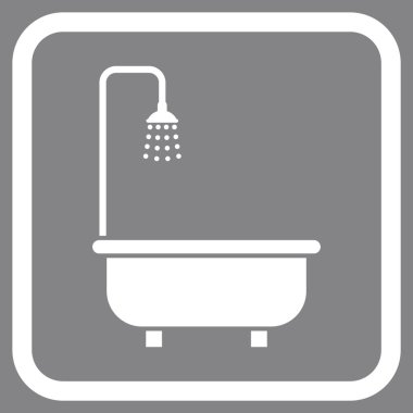 Duş Banyo vektör simgesi bir çerçeve içinde