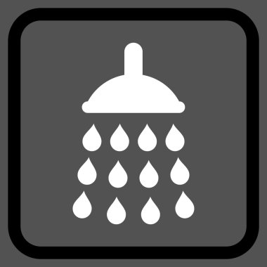 Duş vektör simgesi bir çerçeve içinde