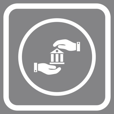 Banka hizmet vektör simgesi bir çerçeve içinde