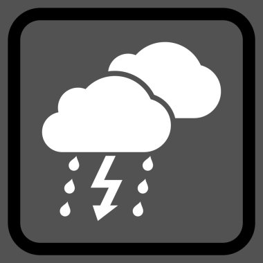 Fırtına bulutları vektör simgesi bir çerçeve içinde