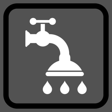 Duş musluk vektör simgesi bir çerçeve içinde