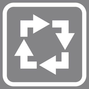 Geri dönüşüm vektör simgesi bir çerçeve içinde