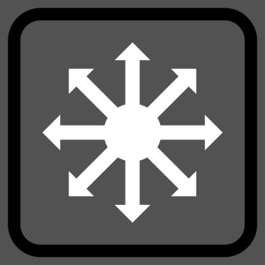 Radyal oklar bir çerçeve içinde simge vektör