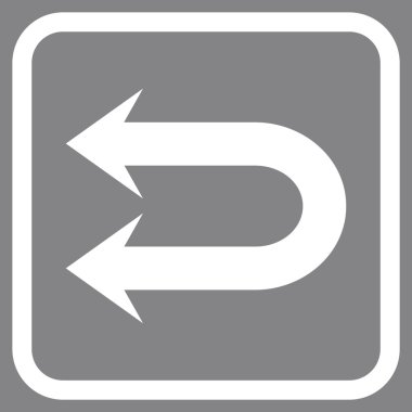 Çift sol ok vektör simgesi bir çerçeve içinde