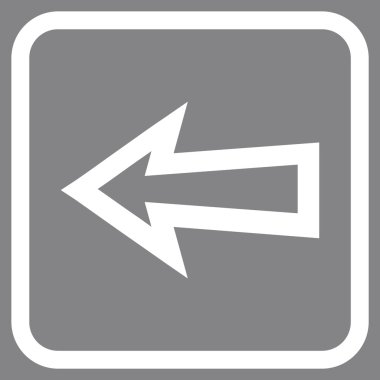 Ok sol vektör simgesi bir çerçeve içinde