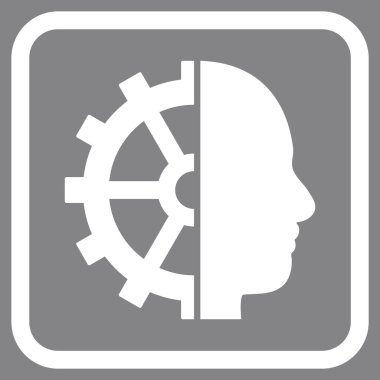 Cyborg dişli vektör simgesi bir çerçeve içinde