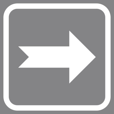 Ok sağ vektör simgesi bir çerçeve içinde