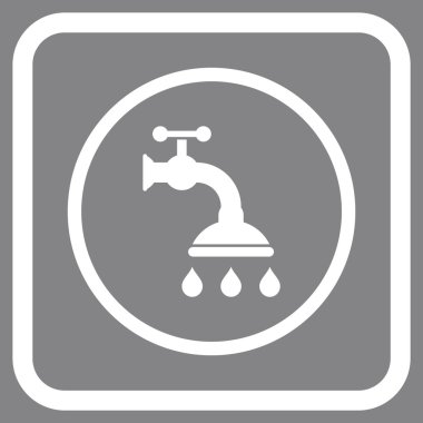 Duş musluk vektör simgesi bir çerçeve içinde