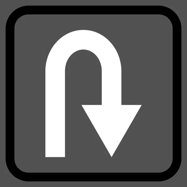 U-Turn vektor ikonjára a keretben — Stock Vector