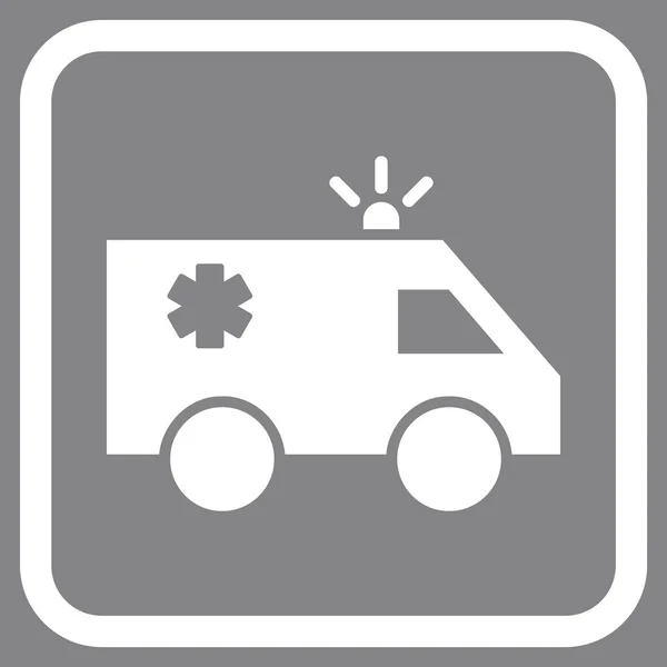 Emergency Car Vector Icon In a Frame — Stock Vector