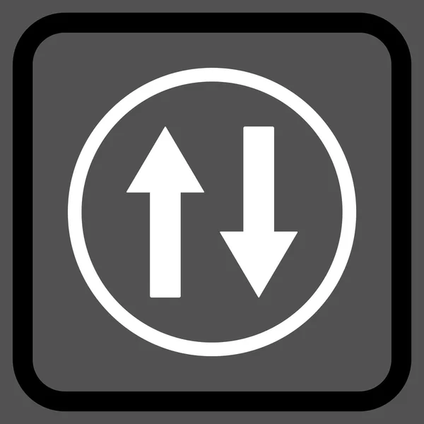 Vertikales Flip-Pfeil-Vektor-Symbol in einem Rahmen — Stockvektor