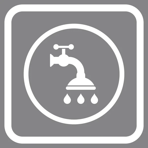 Toque no ícone do vetor da torneira do chuveiro em um quadro — Vetor de Stock