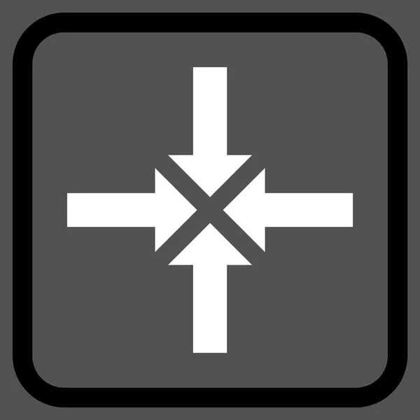 Ícone de vetor de setas de compressão em um quadro — Vetor de Stock