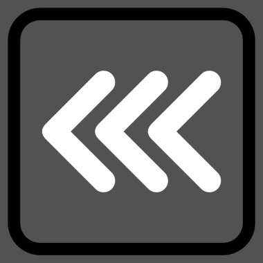 Ok ucu sol vektör simgesi bir çerçeve içinde üçlü