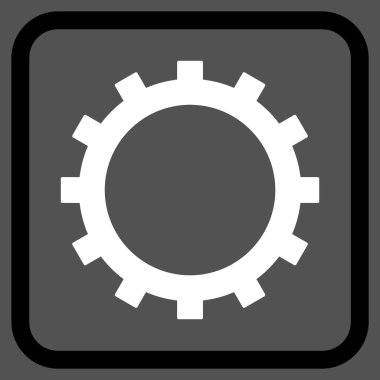 Dişli vektör simgesi bir çerçeve içinde