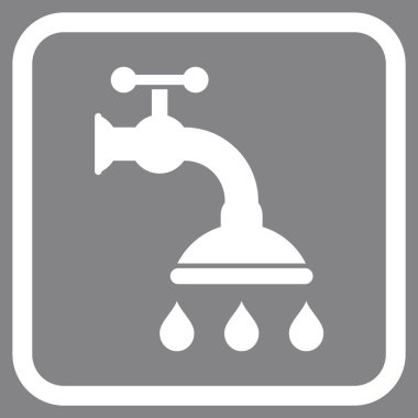 Duş musluk vektör simgesi bir çerçeve içinde