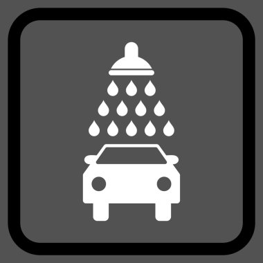 Araba duş vektör simgesi bir çerçeve içinde