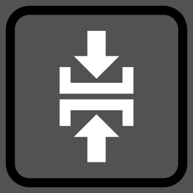 Basın düşey yönde vektör simgesi bir çerçeve içinde