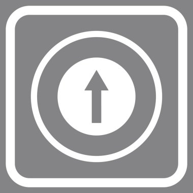 Bir çerçeve içinde yukarı yönlü ok vektör simgesi