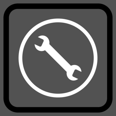 İngiliz anahtarı vektör simgesi bir çerçeve içinde