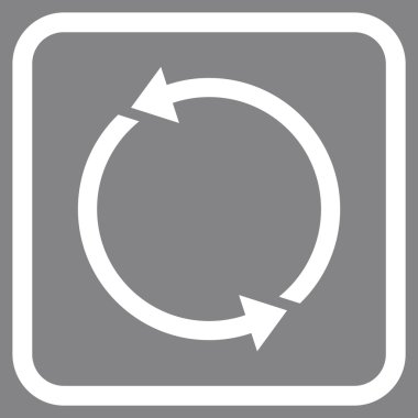 Geri dönüşüm vektör simgesi bir çerçeve içinde