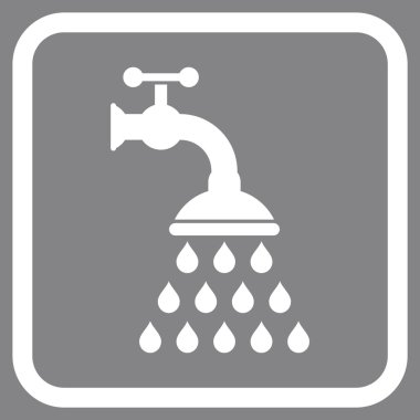 Duş musluk vektör simgesi bir çerçeve içinde