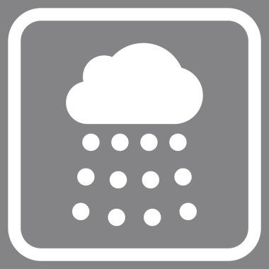 Yağmur bulutu vektör simgesi bir çerçeve içinde