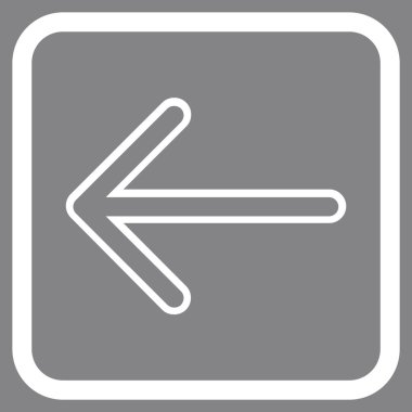 Ok sol vektör simgesi bir çerçeve içinde