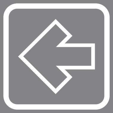 Ok sol vektör simgesi bir çerçeve içinde