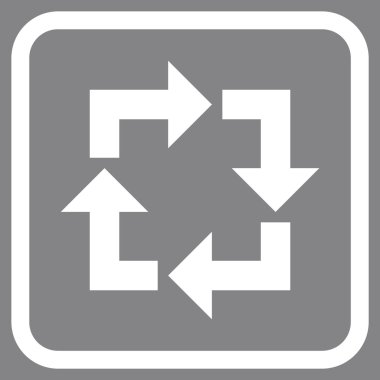 Geri dönüşüm vektör simgesi bir çerçeve içinde