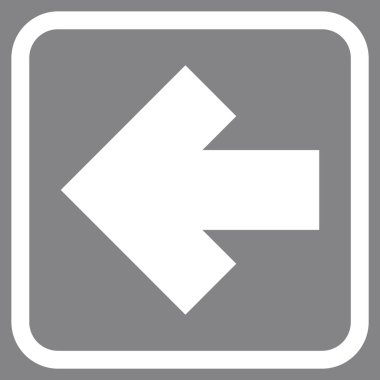 Ok sol vektör simgesi bir çerçeve içinde