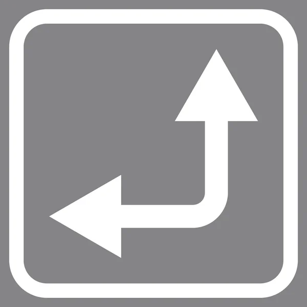 Bifurcatie pijl links omhoog Vector Icon In een Frame — Stockvector