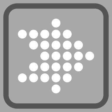 Noktalı ok doğru vektör simgesi bir çerçeve içinde