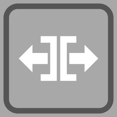 Yatay yöndeki vektör simgesi bir çerçeve içinde bölmek