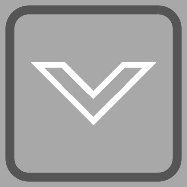 Vektör simgesi bir çerçeve içinde aşağı ok ucu