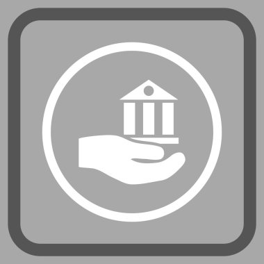 Banka hizmet vektör simgesi bir çerçeve içinde