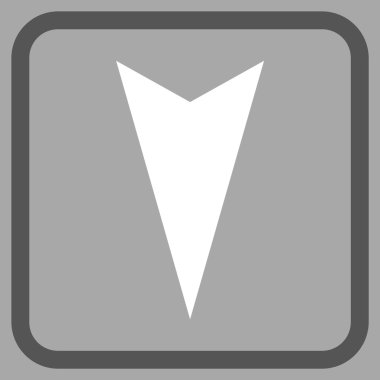 Vektör simgesi bir çerçeve içinde aşağı ok ucu