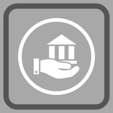Banka hizmet vektör simgesi bir çerçeve içinde