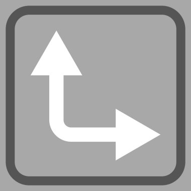 Vektör simgesi bir çerçeve içinde yukarı doğru çatallanma ok