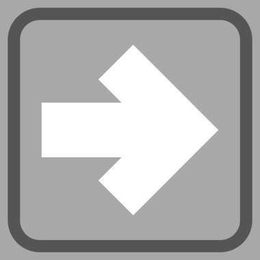 Ok sağ vektör simgesi bir çerçeve içinde