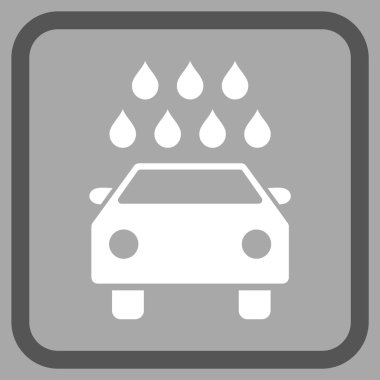 Araba duş vektör simgesi bir çerçeve içinde