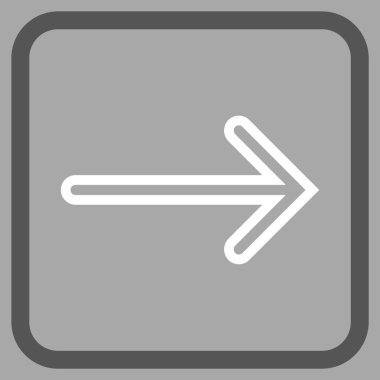 Ok sağ vektör simgesi bir çerçeve içinde